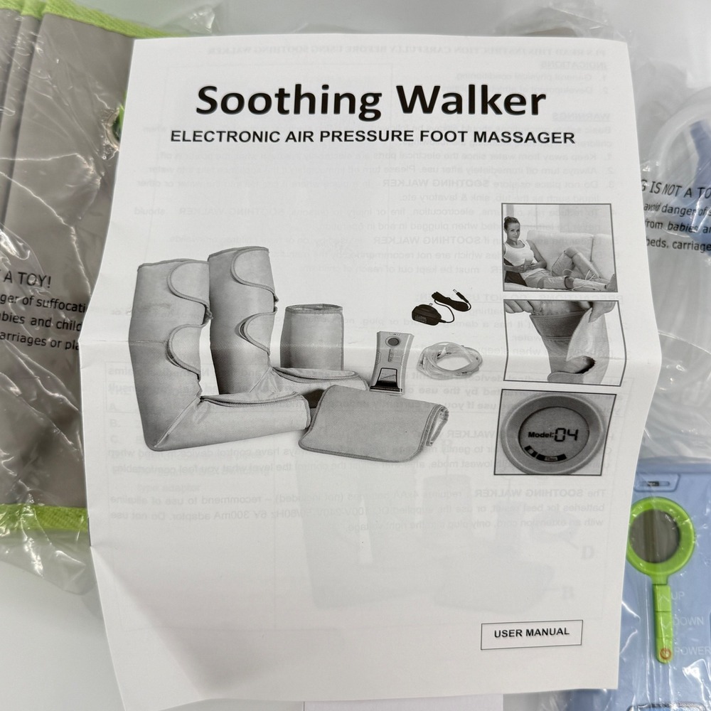Soothing Walker Electronic Air Pressure Foot and Leg Massager Model 04 Gray NEW - Picture 14 of 15